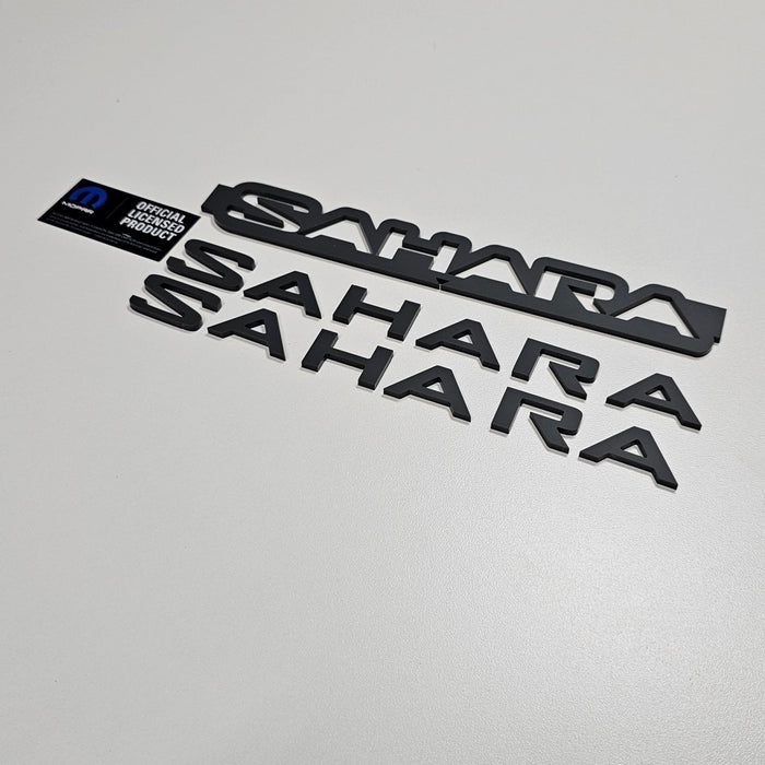 Jeep JL "SAHARA" Emblem - PAIR L/R Sides - Single Color