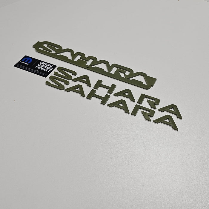 Jeep JL "SAHARA" Emblem - PAIR L/R Sides - Single Color