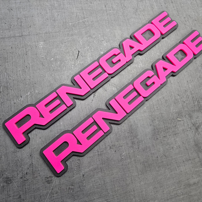 Jeep RENEGADE Door Emblems - PAIR L/R Sides - Two Color Stacked