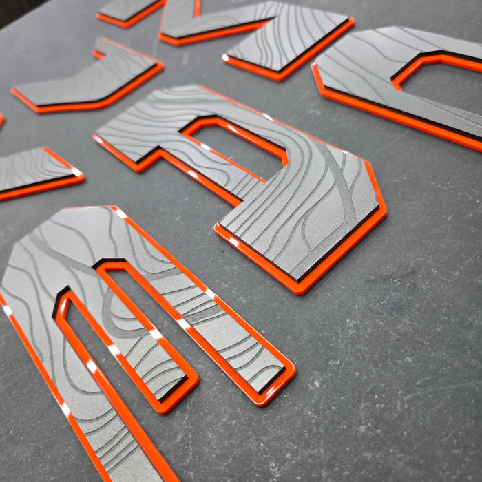 Jeep "MOJAVE" TOPOGRAPHY Tailgate Emblem -  Two Color Stacked