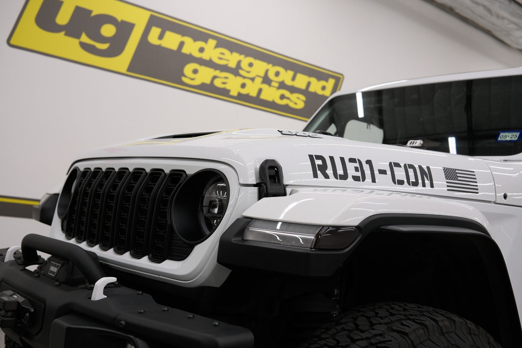 Military / Alphanumeric Vinyl Hood Decals