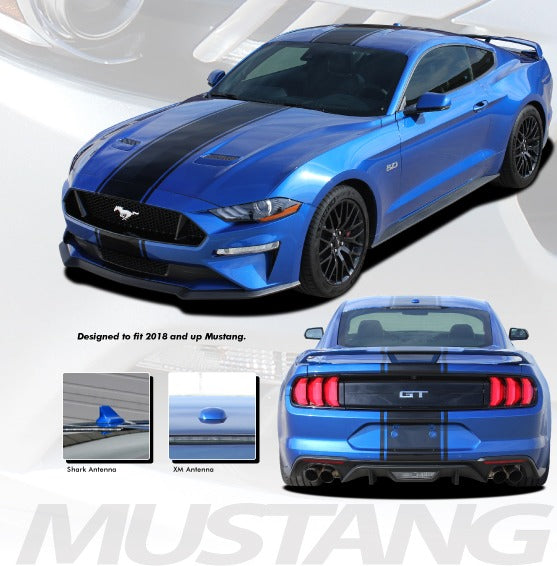 Mustang Racing Stripe Wide Center Decals HYPER RALLY 18-21
