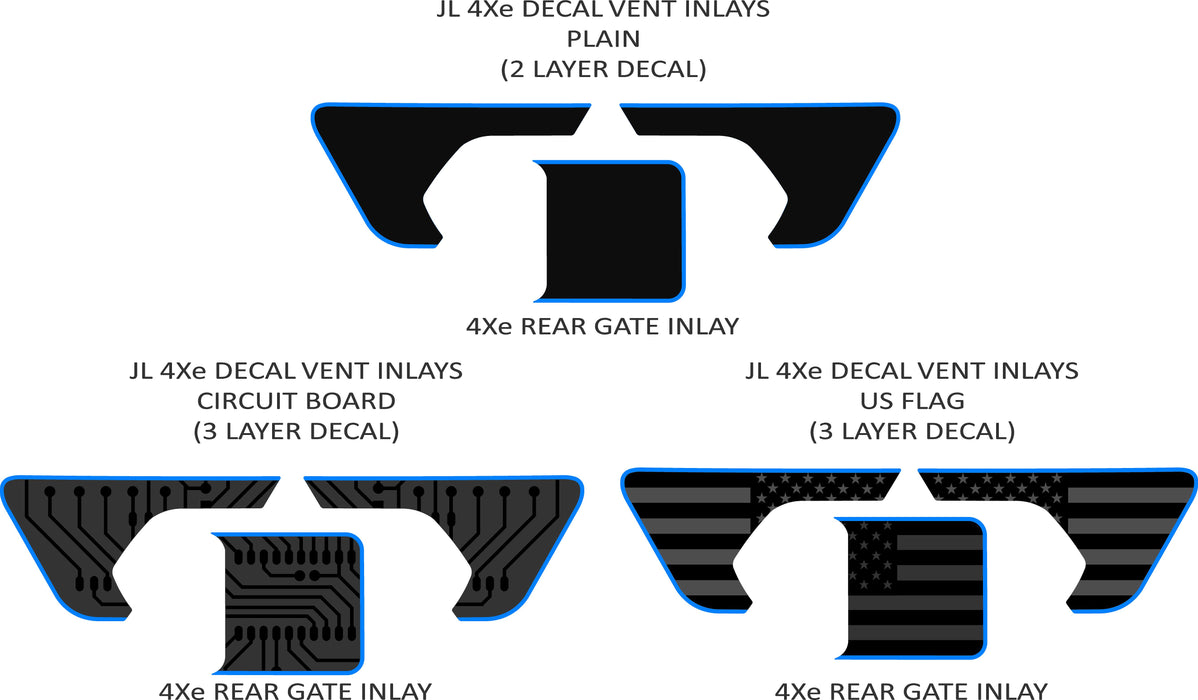 JL 4XE Decal Vent Inlays