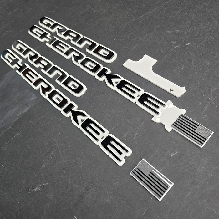 Jeep "Grand Cherokee" Door Emblems - WL/WK2 PAIR L/R Sides - Two Color Stacked