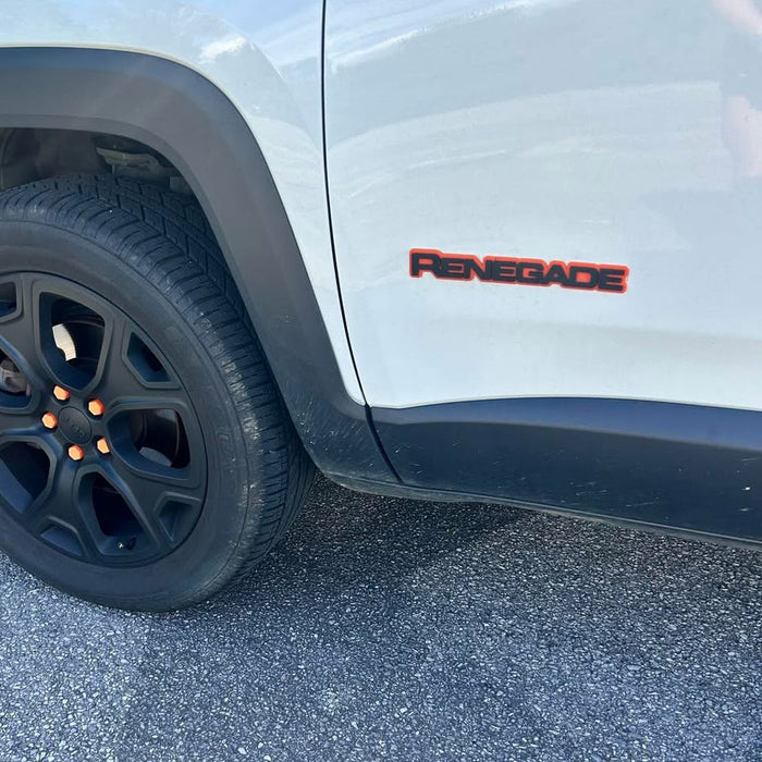 Jeep RENEGADE Door Emblems - PAIR L/R Sides - Two Color Stacked