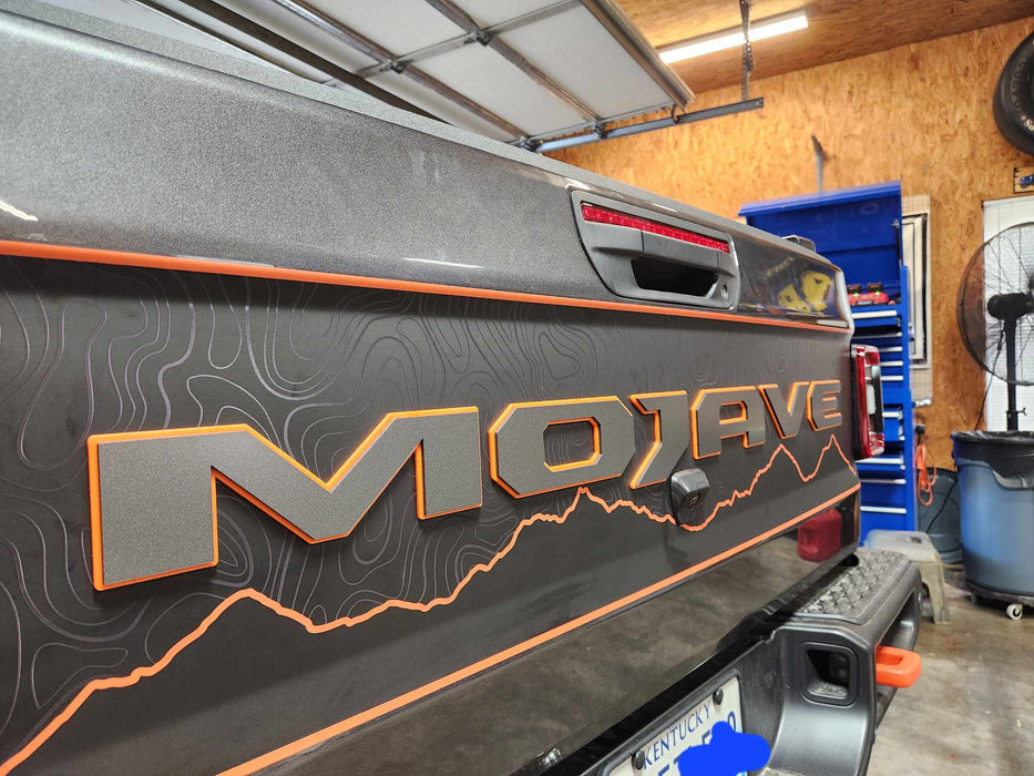 Laser Cut Acrylic Jeep Gladiator "MOJAVE" Tailgate Emblem