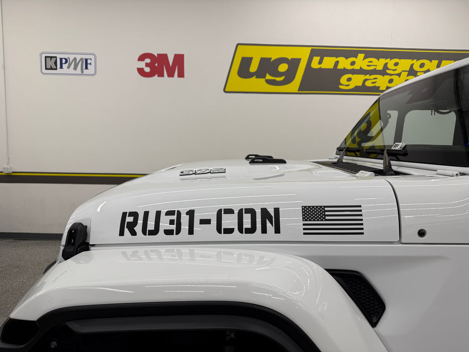 Military / Alphanumeric Vinyl Hood Decals