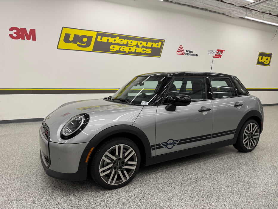 Mini Cooper 25up Double Bar Rocker Stripe (Die-Cut) Single Color