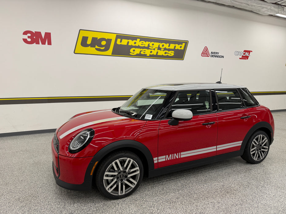 Mini Cooper 25up Double Bar Rocker Stripe (Die-Cut) Single Color