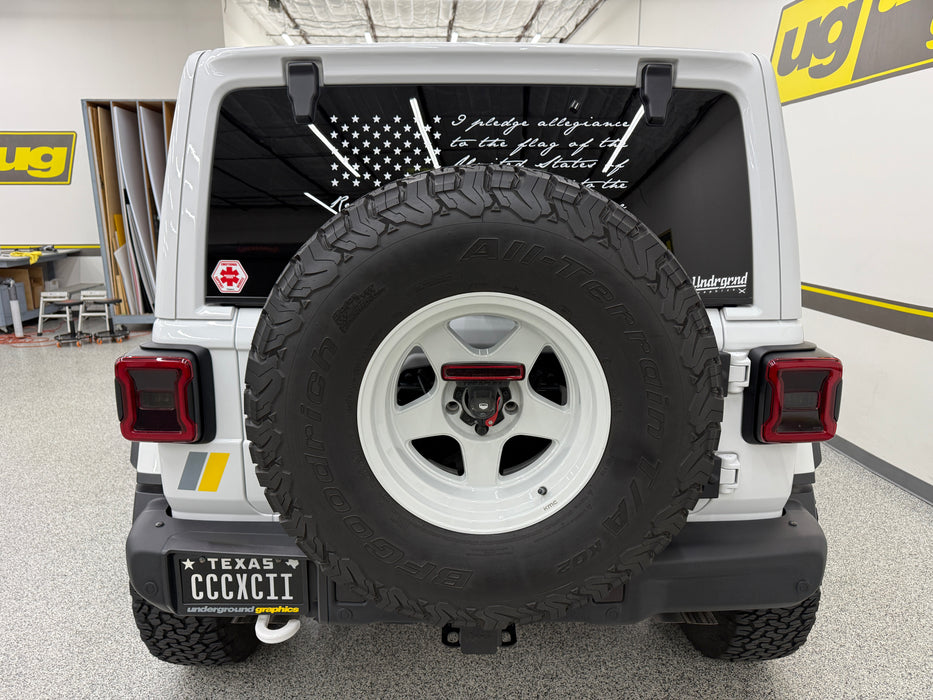 US FLAG - Pledge Of Allegiance - Jeep Windows