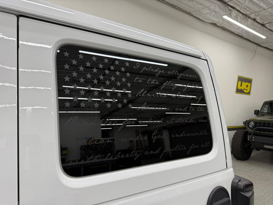 US FLAG - Pledge Of Allegiance - Jeep Windows
