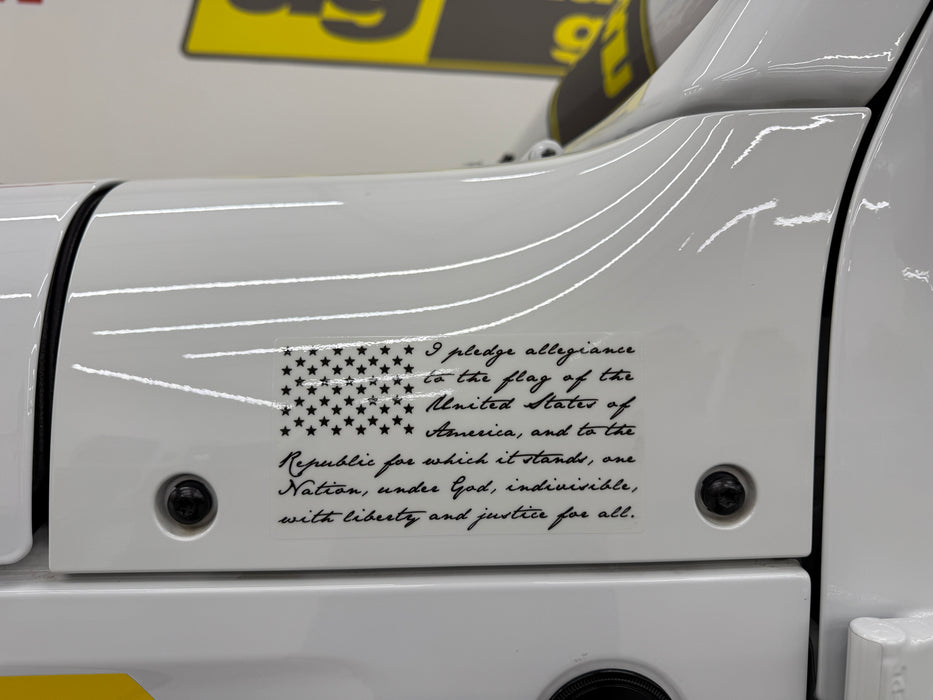 US FLAG “Pledge” decals (small 3” x 5.5”)