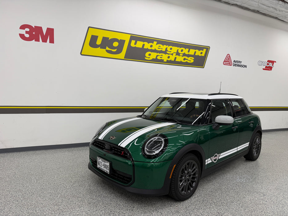 Mini Cooper 25up Double Bar Rocker Stripe (Die-Cut) Single Color