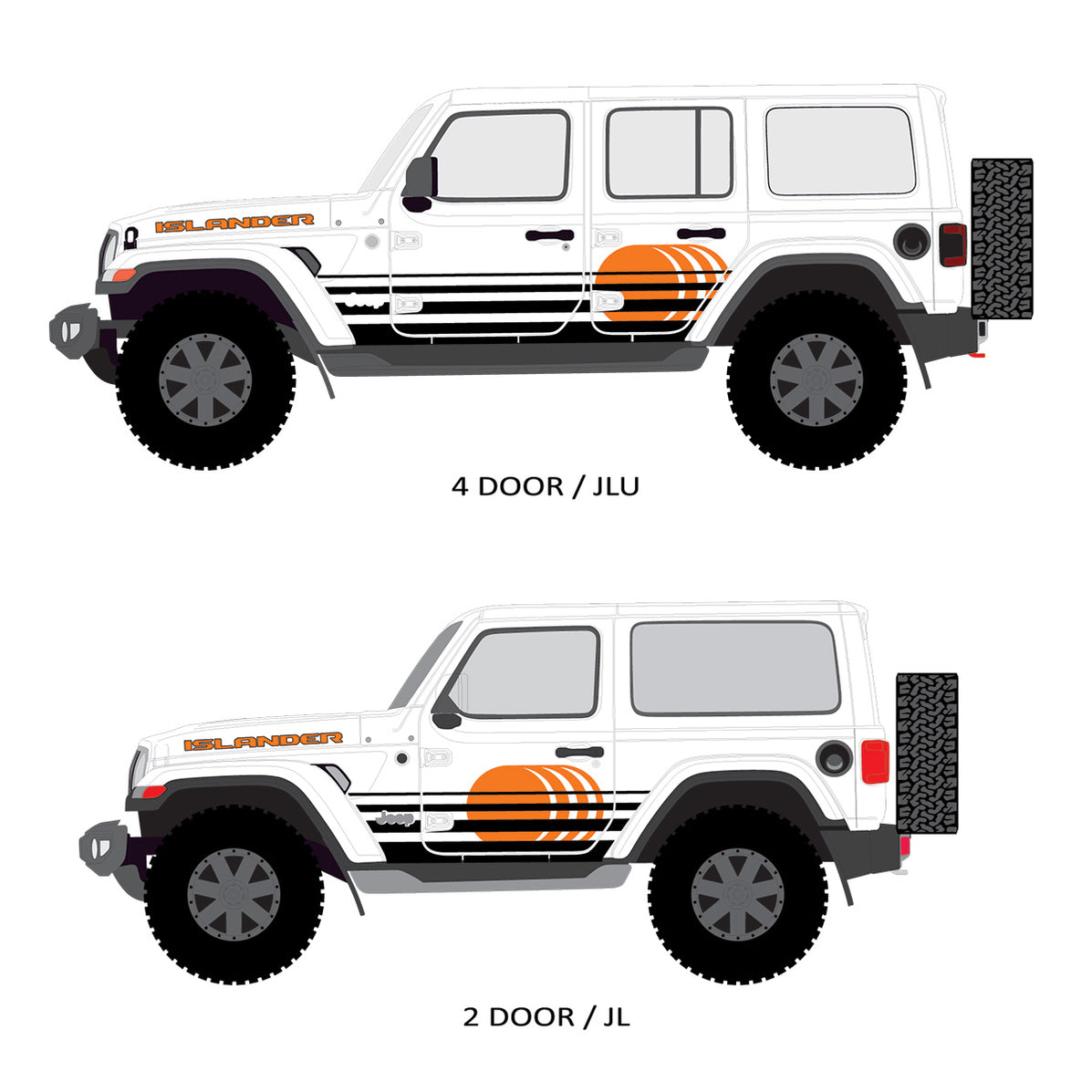 Jeep Islander Lettering Jeep Wrangler (JL/JLU) Islander Kit — Underground Graphics
