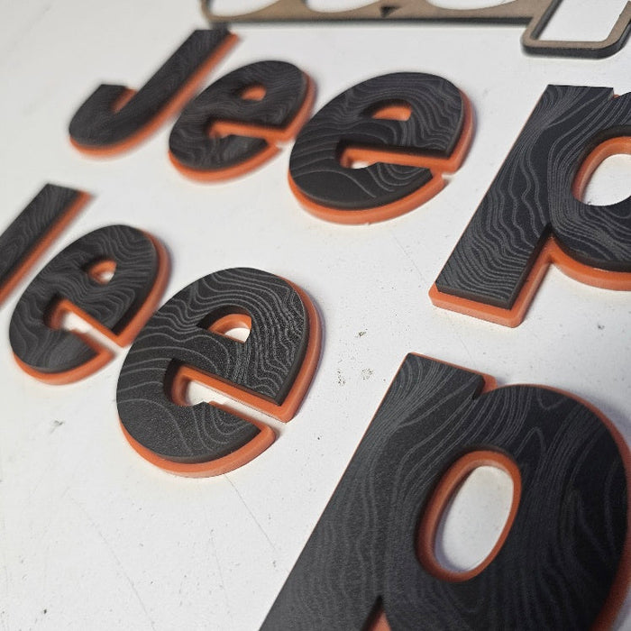 "Jeep" Topography Fender Emblems (Pair)