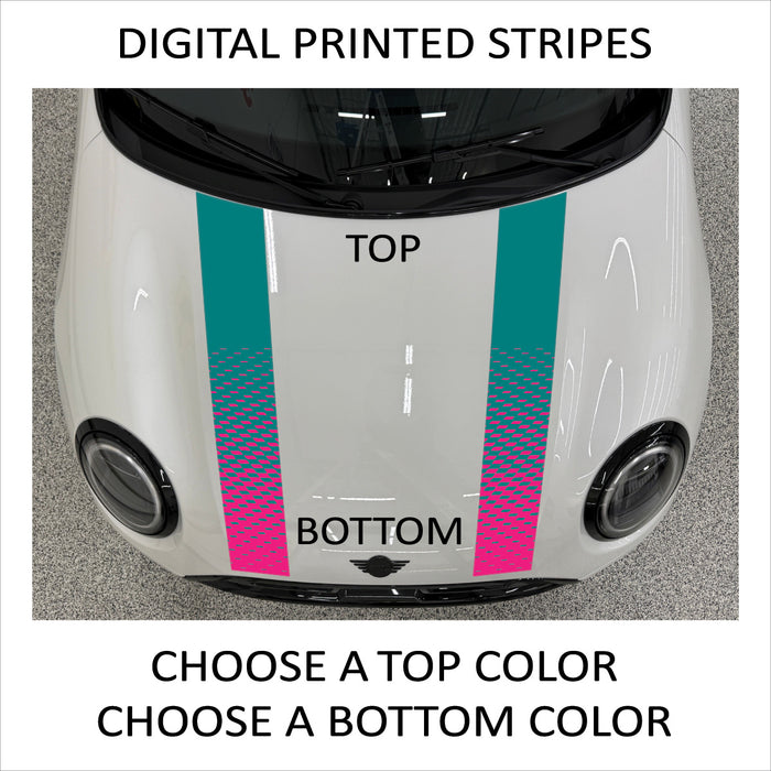 Mini Cooper HT 25up OEM Replica Hood Stripes (Digital Print)