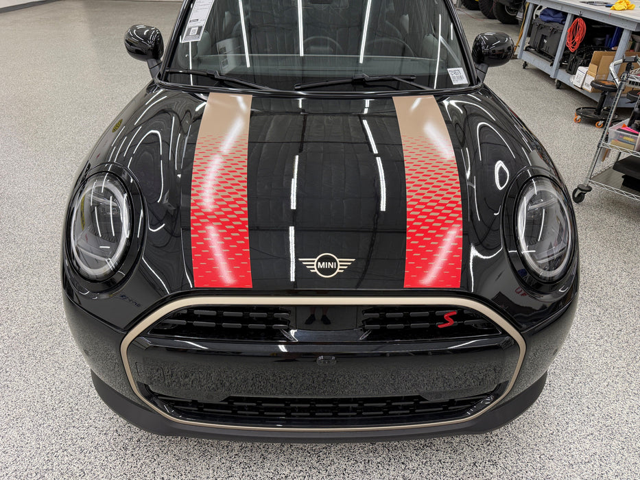 Mini Cooper HT 25up OEM Replica Hood Stripes (Digital Print)