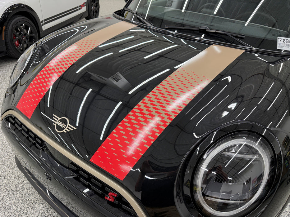Mini Cooper HT 25up OEM Replica Hood Stripes (Digital Print)