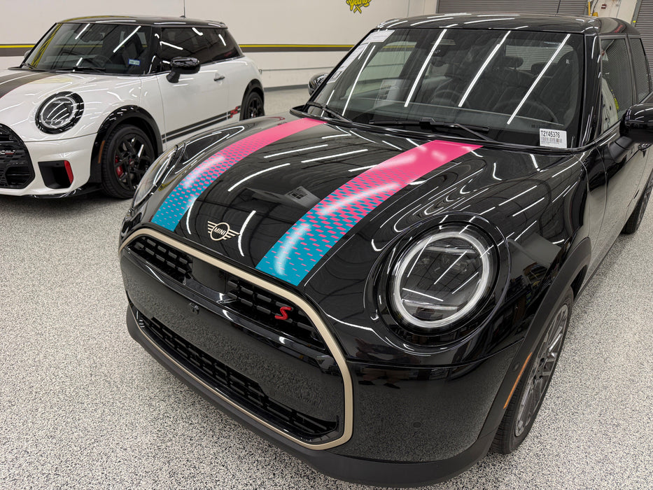 Mini Cooper HT 25up OEM Replica Hood Stripes (Digital Print)