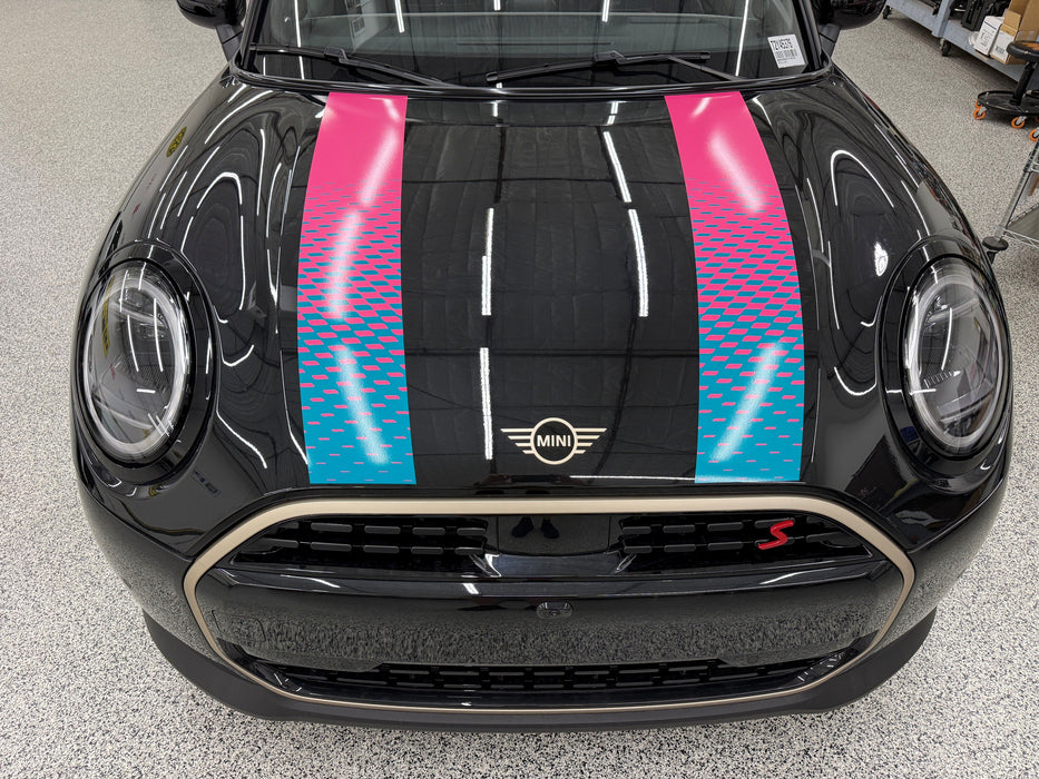 Mini Cooper HT 25up OEM Replica Hood Stripes (Digital Print)