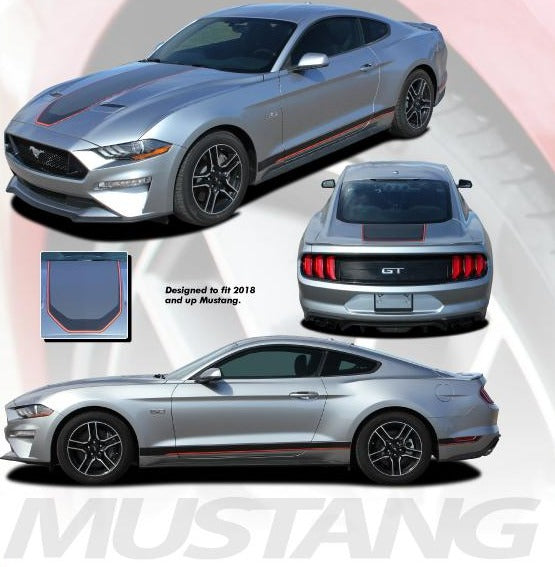 Mustang MACH 1 Style Racing Stripe Wide Center Decals SUPERSONIC 18-21 (Digital Print)