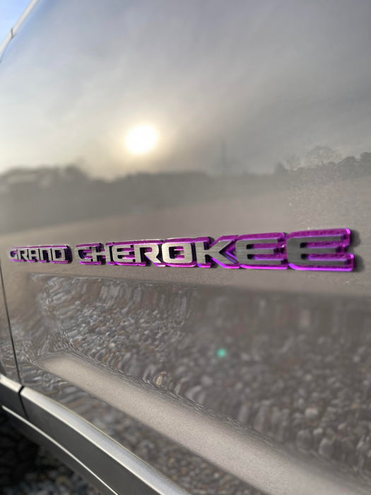 Jeep "Grand Cherokee" Door Emblems - WL/WK2 PAIR L/R Sides - Two Color Stacked