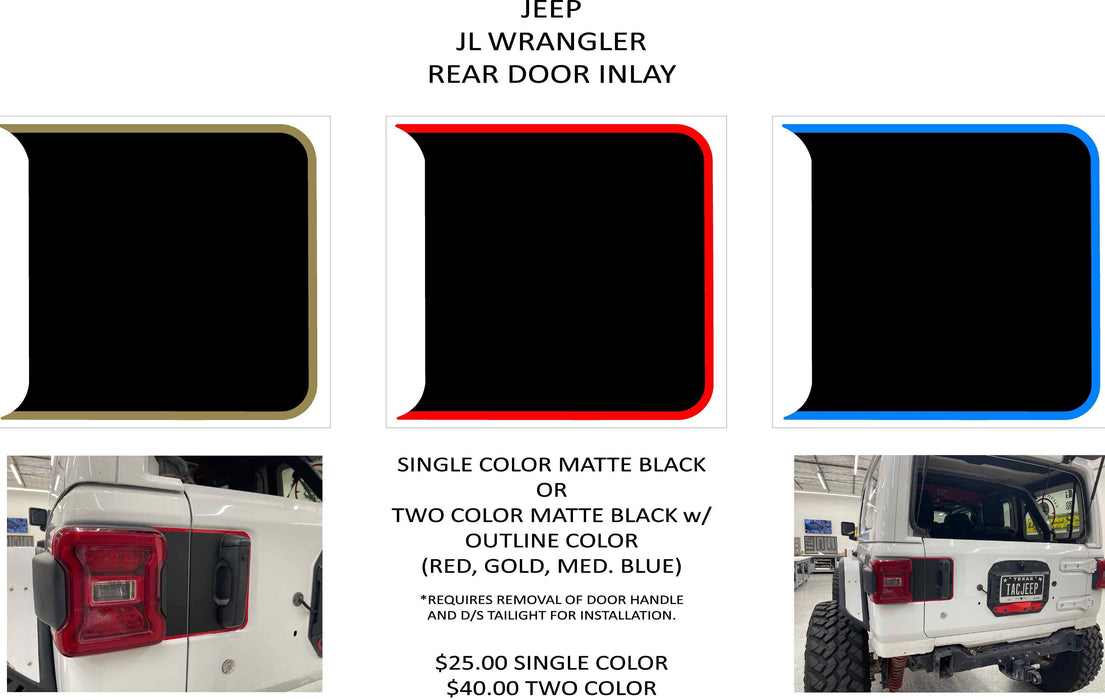 Jeep JL Wrangler Rear Door Inlay